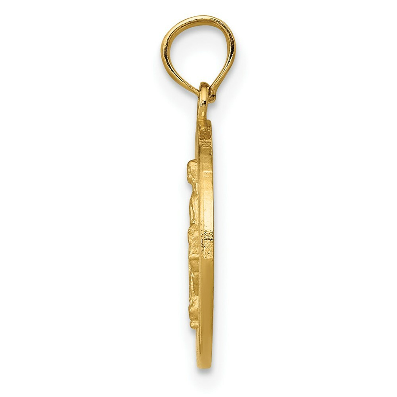 14K Yellow Gold Miraculous Medal Pendant 15mm width - (A86-591)