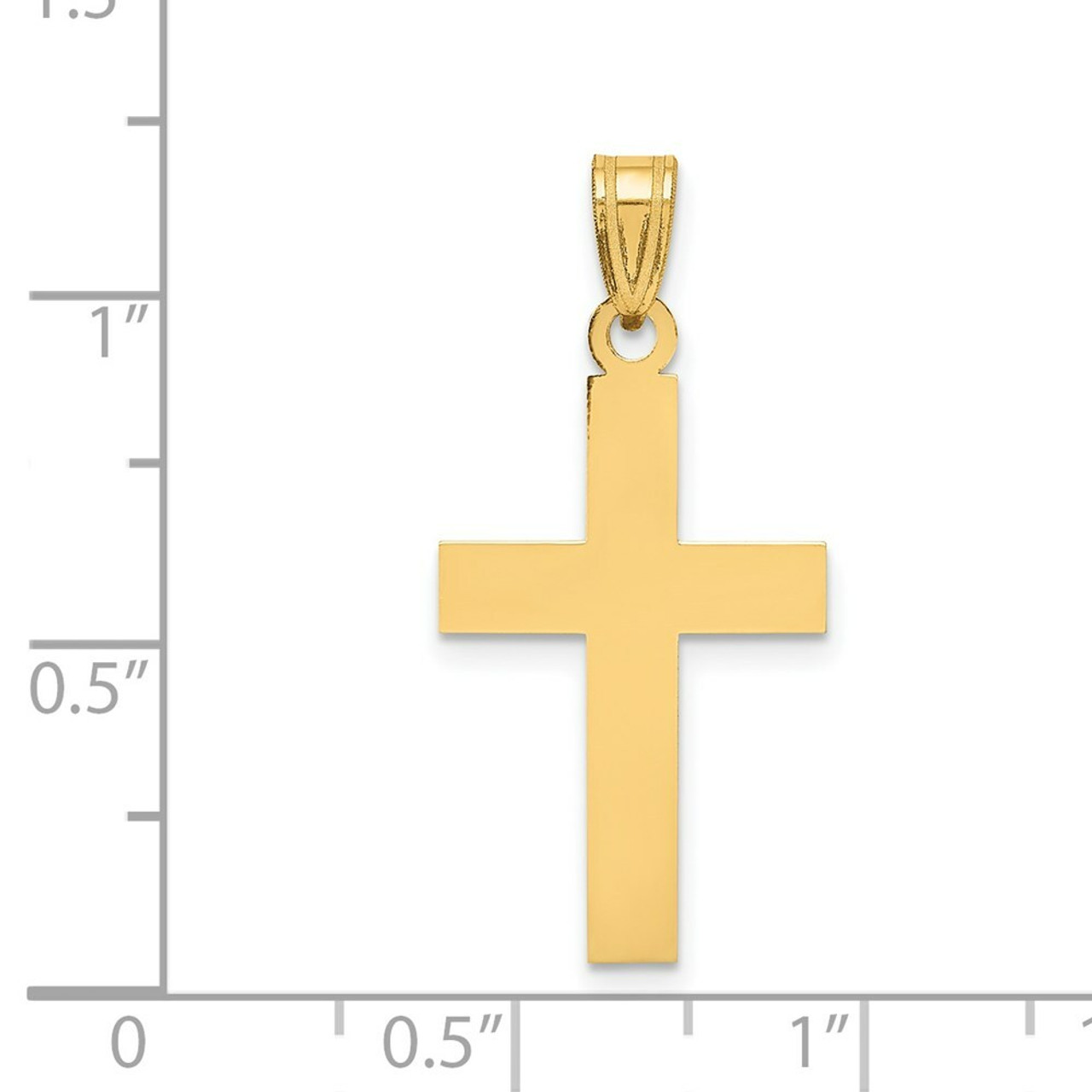14K Yellow Gold Cross Charm 30mm length - (B11-554)