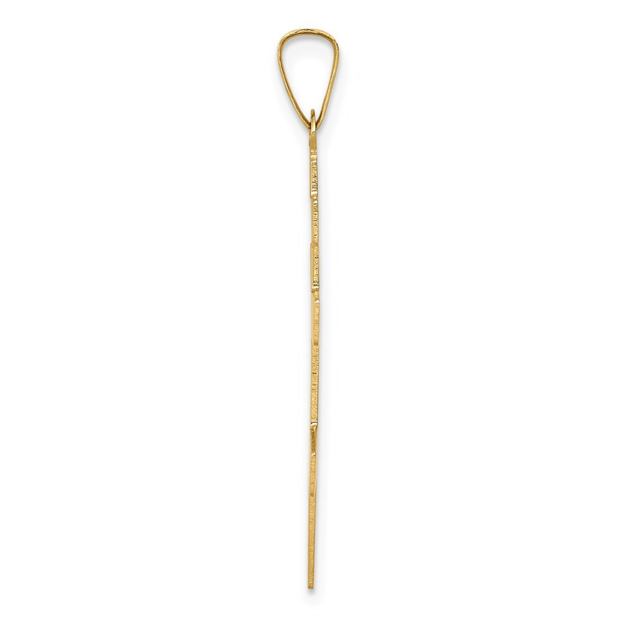 14K Yellow Gold Eastern Orthodox Cross Charm 34mm length - (B11-582)