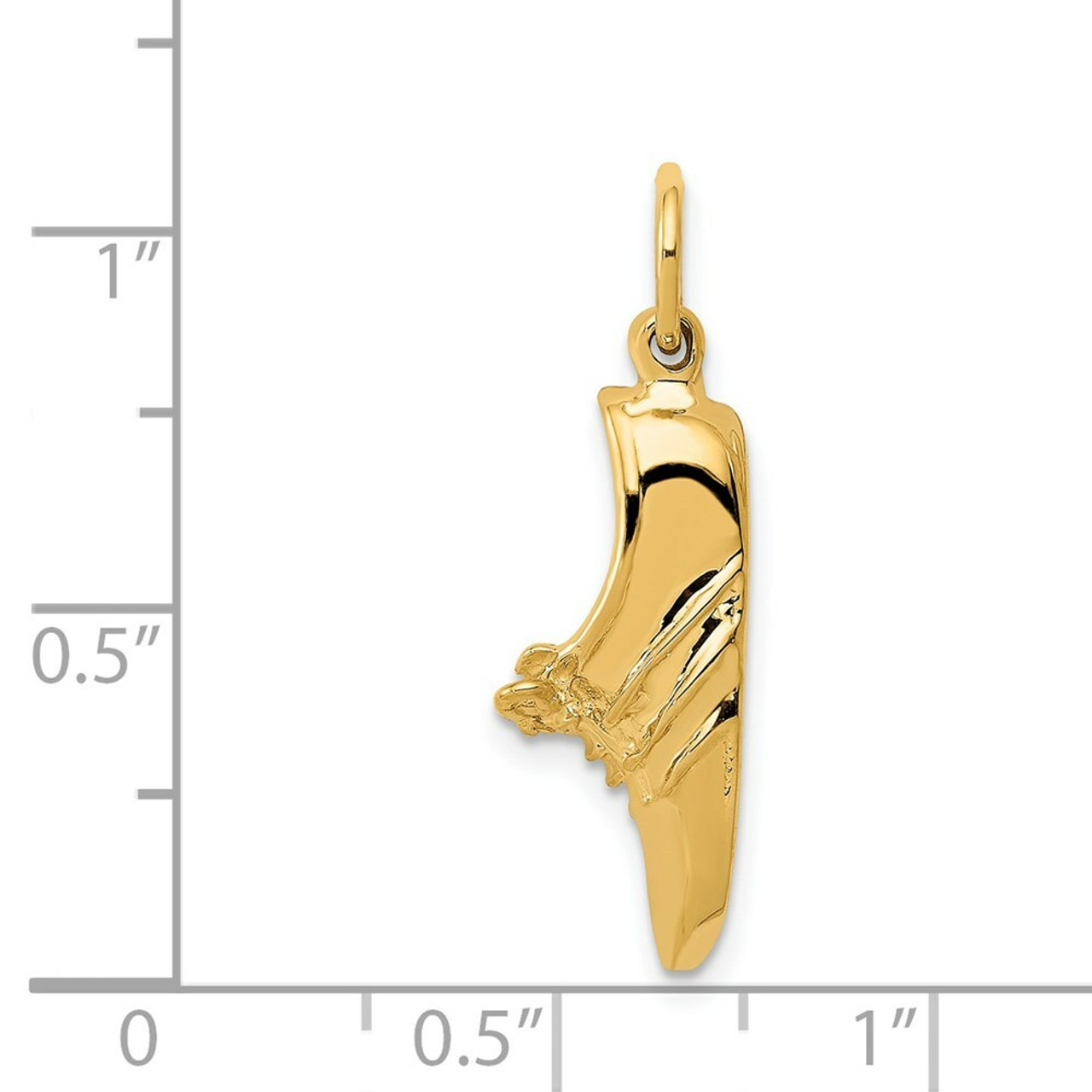 14K Yellow Gold Jogging Shoe Charm - (A82-581)