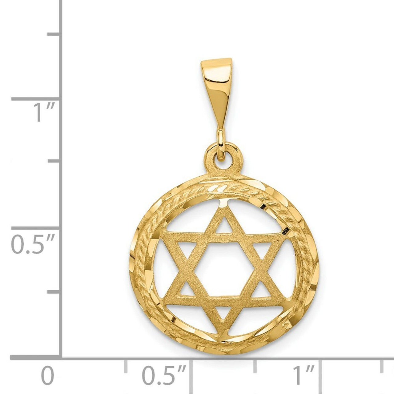 14K Yellow Gold Star of David Charm - (A82-895)