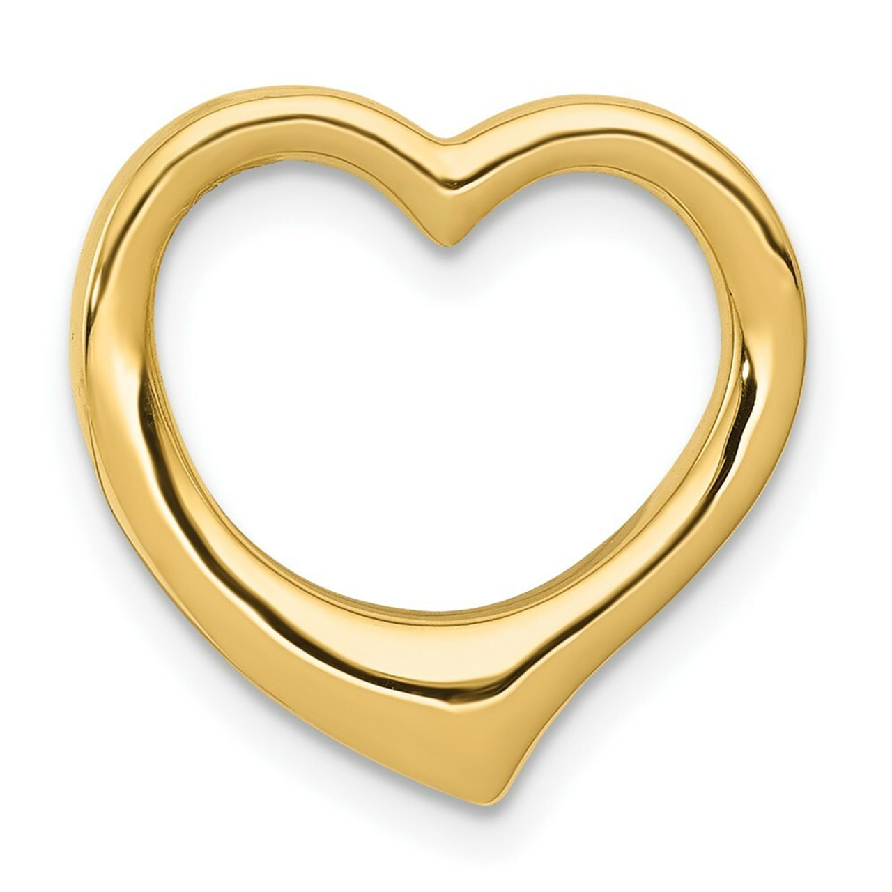 14K Yellow Gold 3-D Floating Heart Slide - (A83-360)