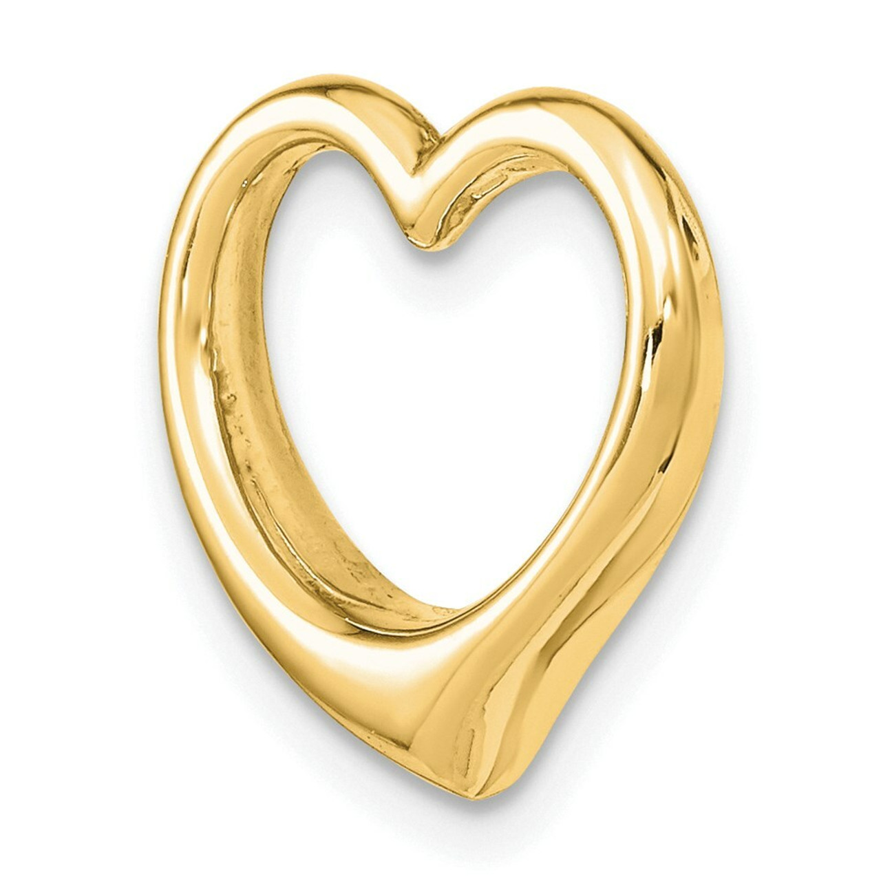 14K Yellow Gold 3-D Floating Heart Slide - (A83-360)
