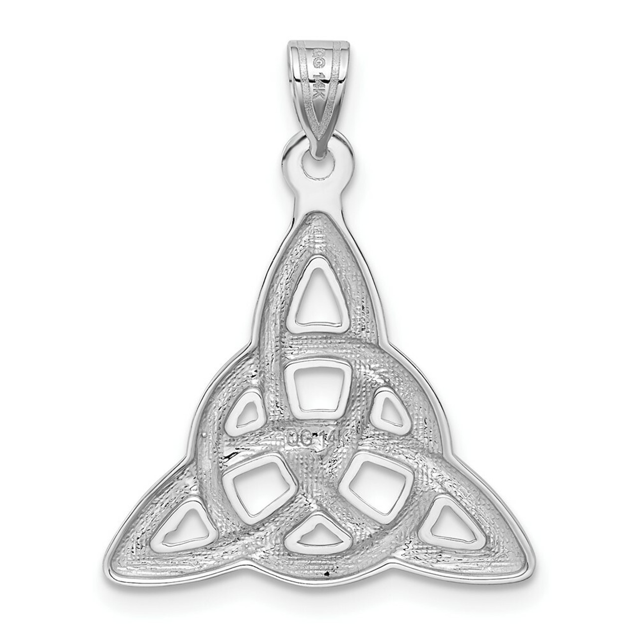 14K White Gold Polished Celtic Trinity Pendant - (A83-502)