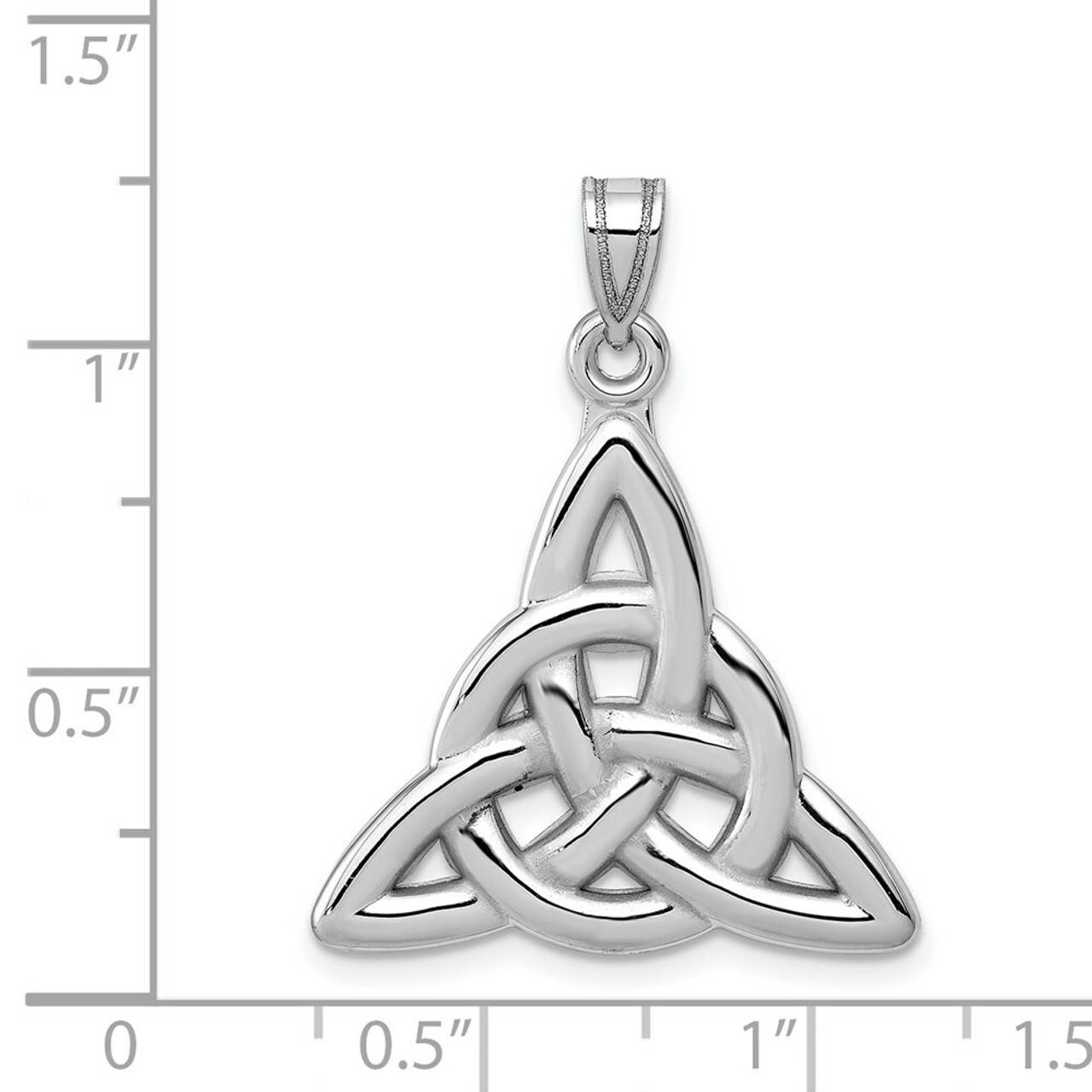 14K White Gold Polished Celtic Trinity Pendant - (A83-502)