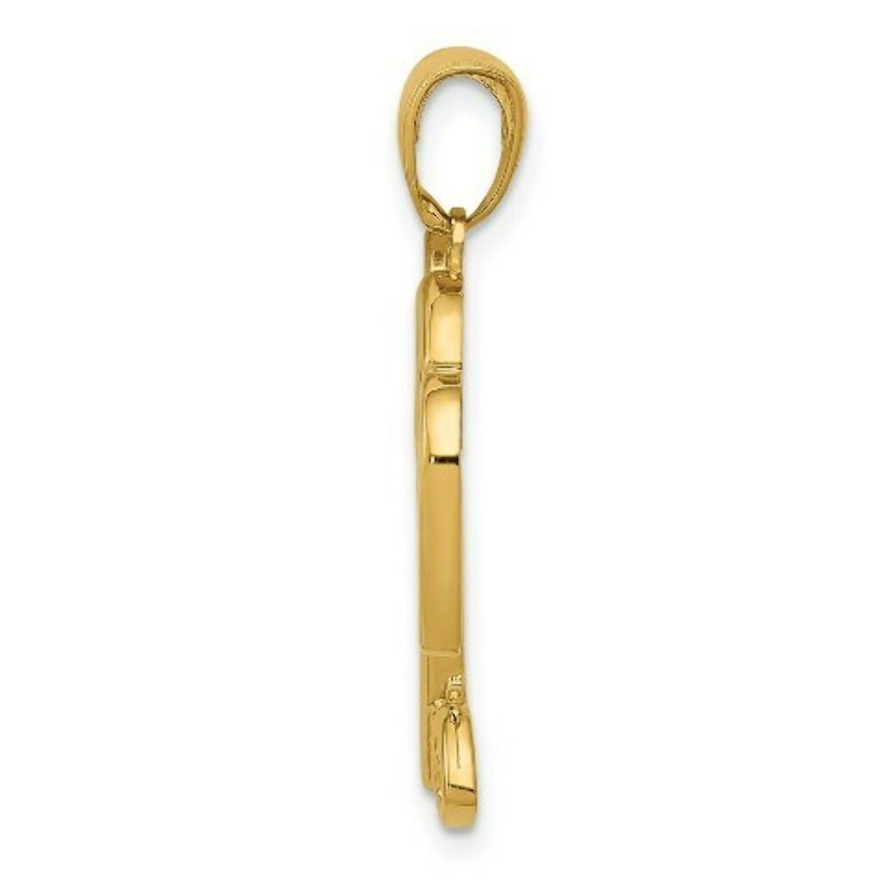 14K Yellow Gold Heart Key & Lock Pendant - (A84-115)