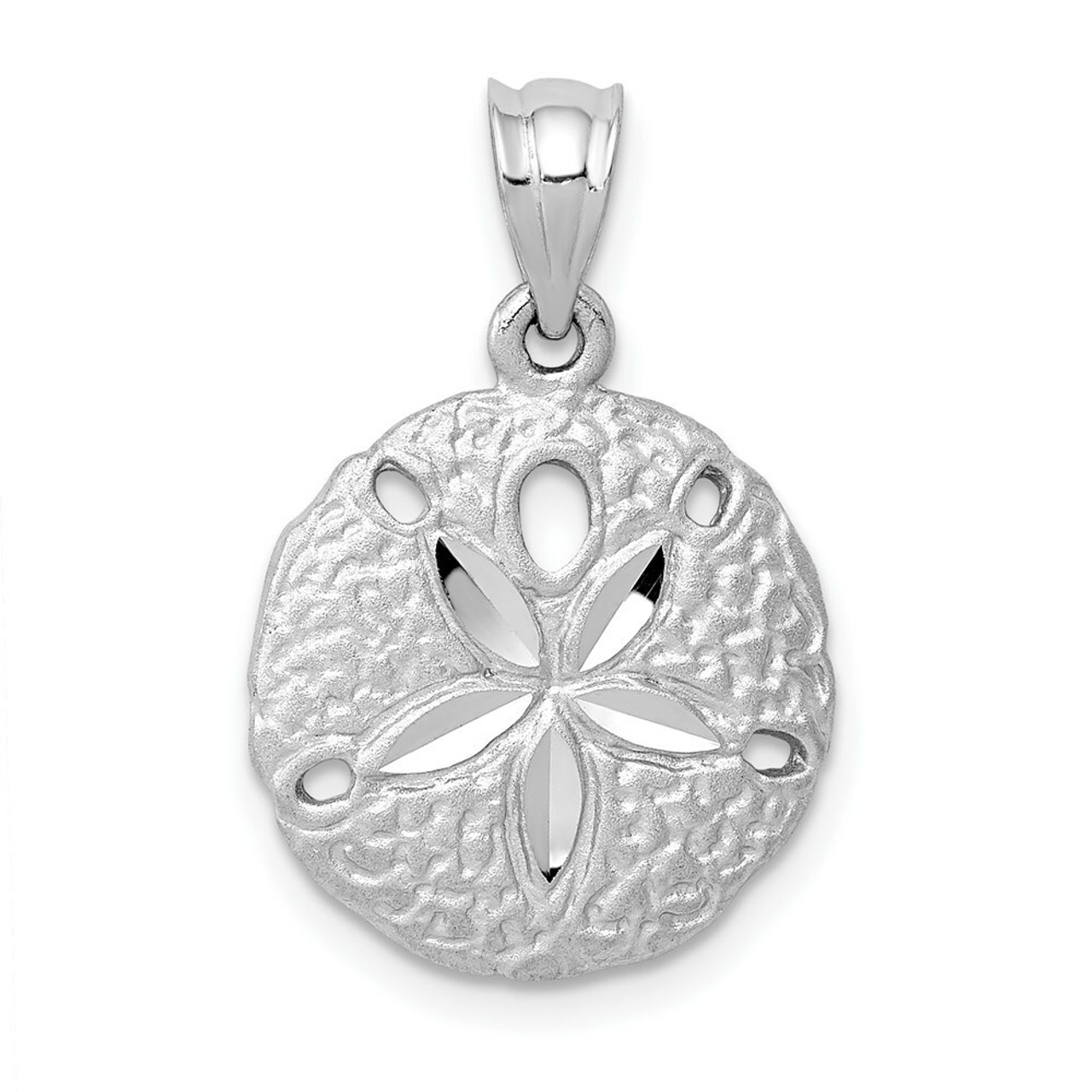14K White Gold Sanddollar Charm - (A84-237)