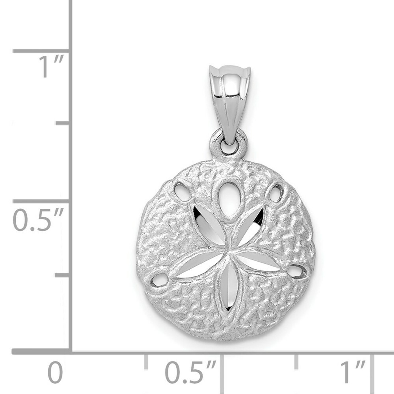 14K White Gold Sanddollar Charm - (A84-237)