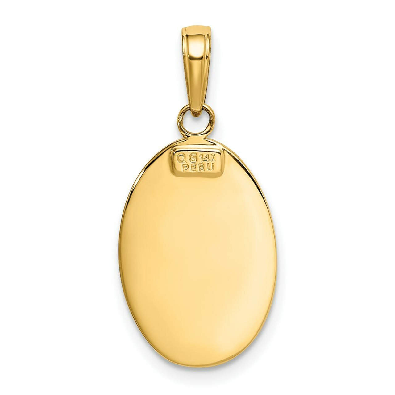 14K Yellow Gold Saint Christopher Medal Pendant 12mm width - (A85-621)