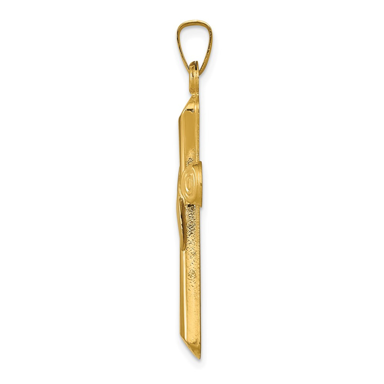 14K Two-tone Gold Hollow Cross Pendant 35mm length - (B11-373)