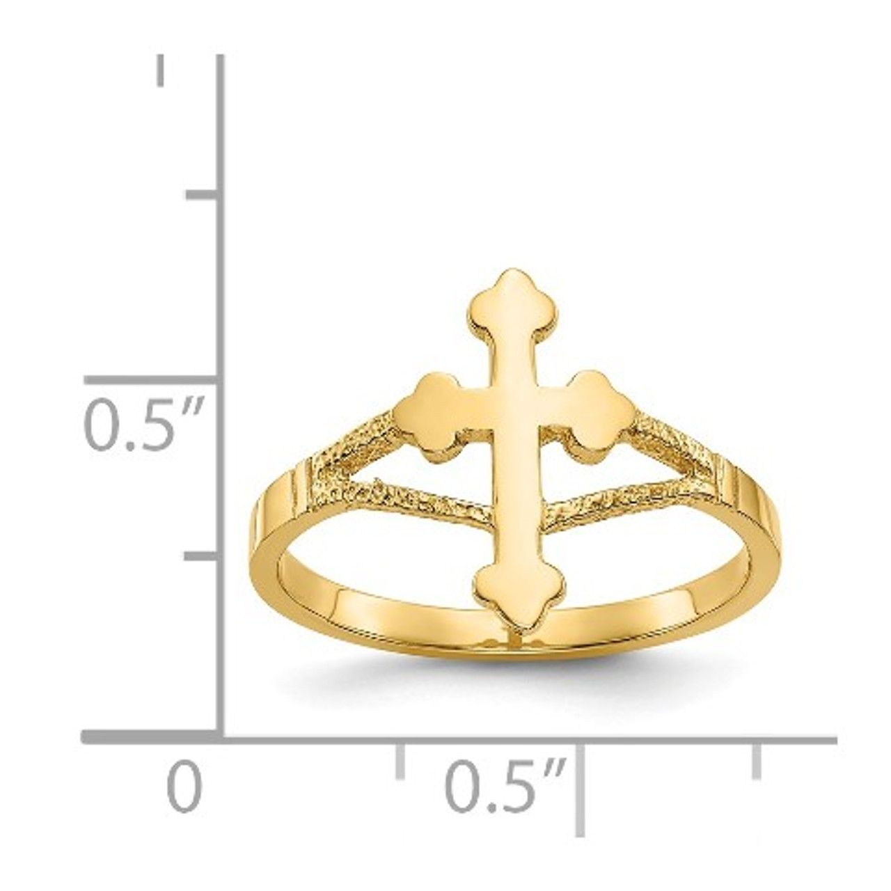 14K Gold Diamond Cross Ring 65691: buy online in NYC. Best price at TRAXNYC.