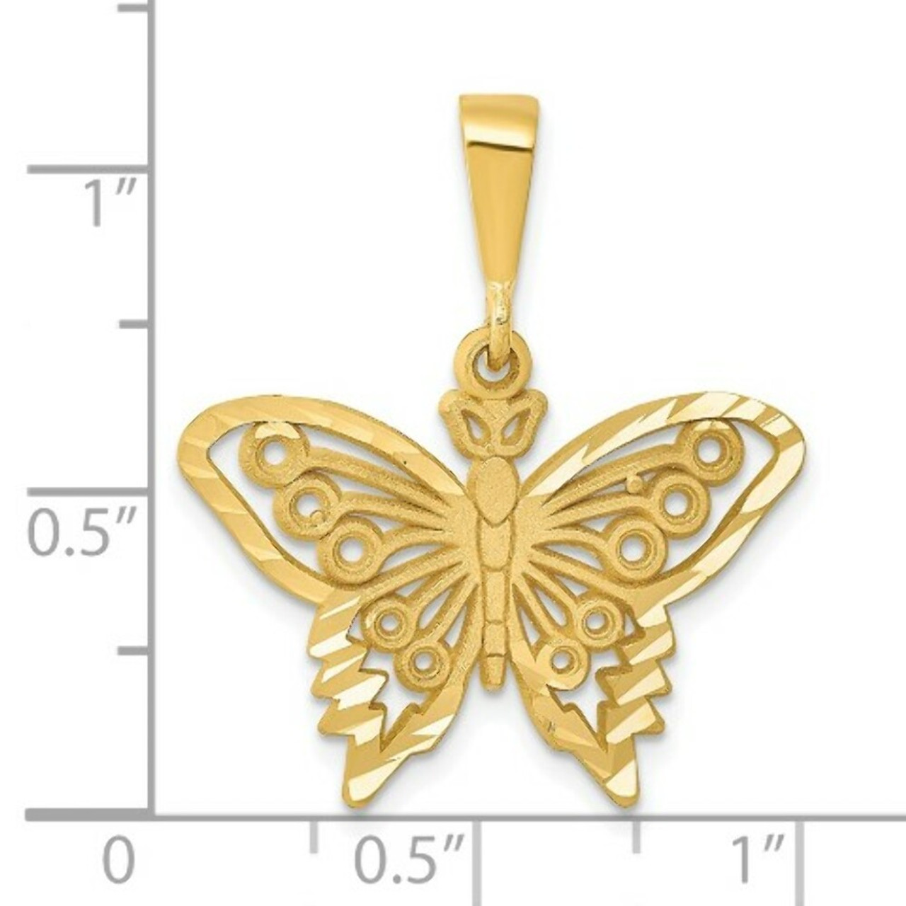 14K Yellow Gold Butterfly Charm - (A82-970)