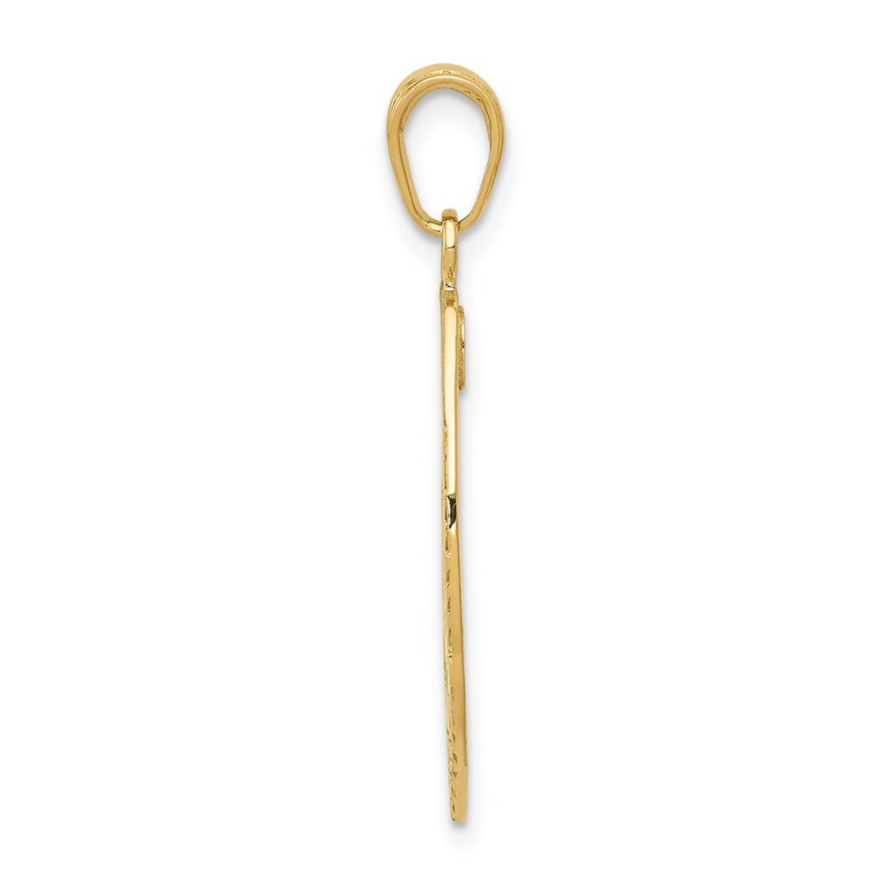 14K Yellow Gold Polished Police Badge Pendant - (A83-162)
