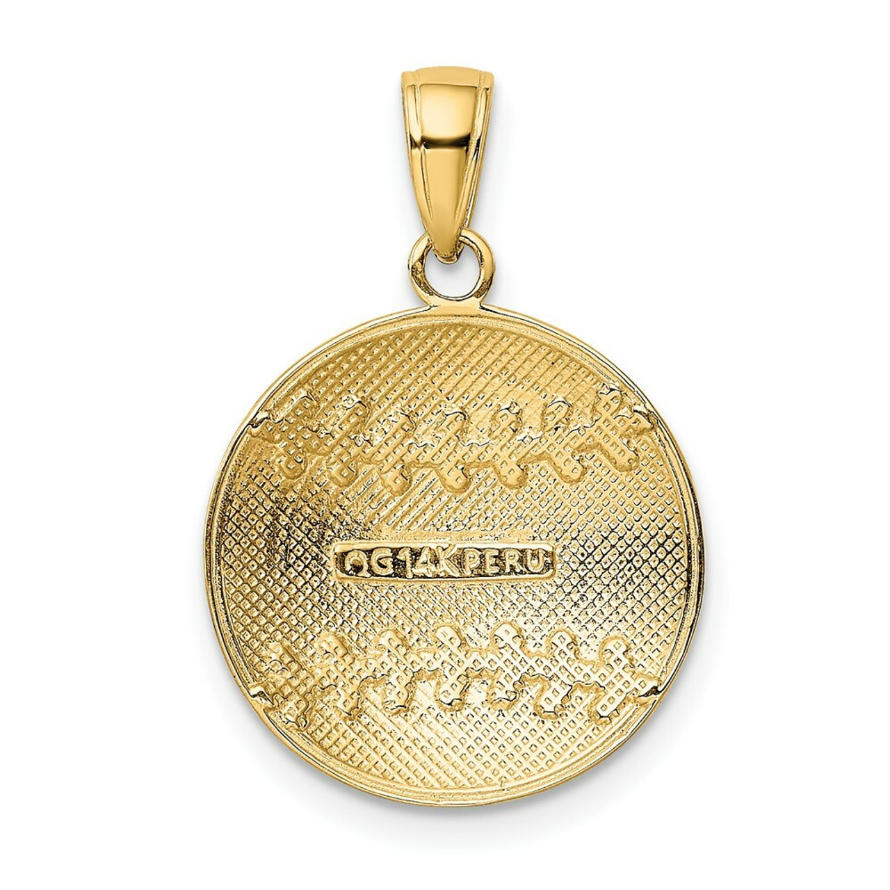 14K Yellow Gold Diamond-cut Baseball Charm - (A85-305)