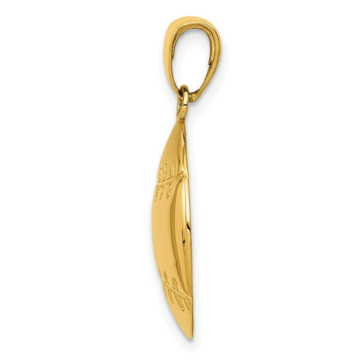 14K Yellow Gold Diamond-cut Baseball Charm - (A85-305)