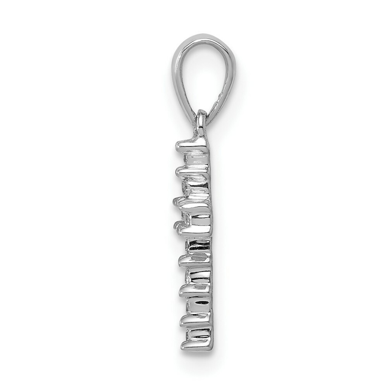 14K White Gold Diamond Cross Pendant 1/15-Carat - (A97-293)