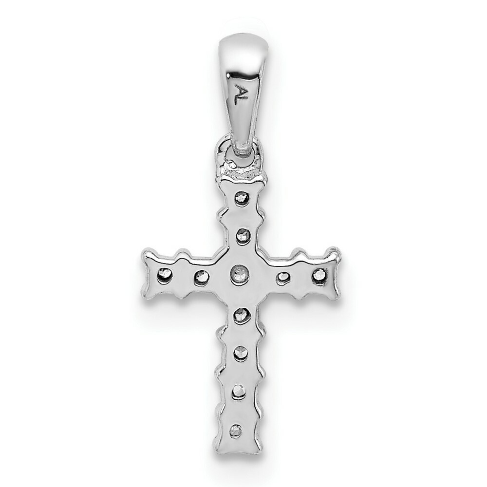 14K White Gold Diamond Cross Pendant 1/15-Carat - (A97-293) - Roy