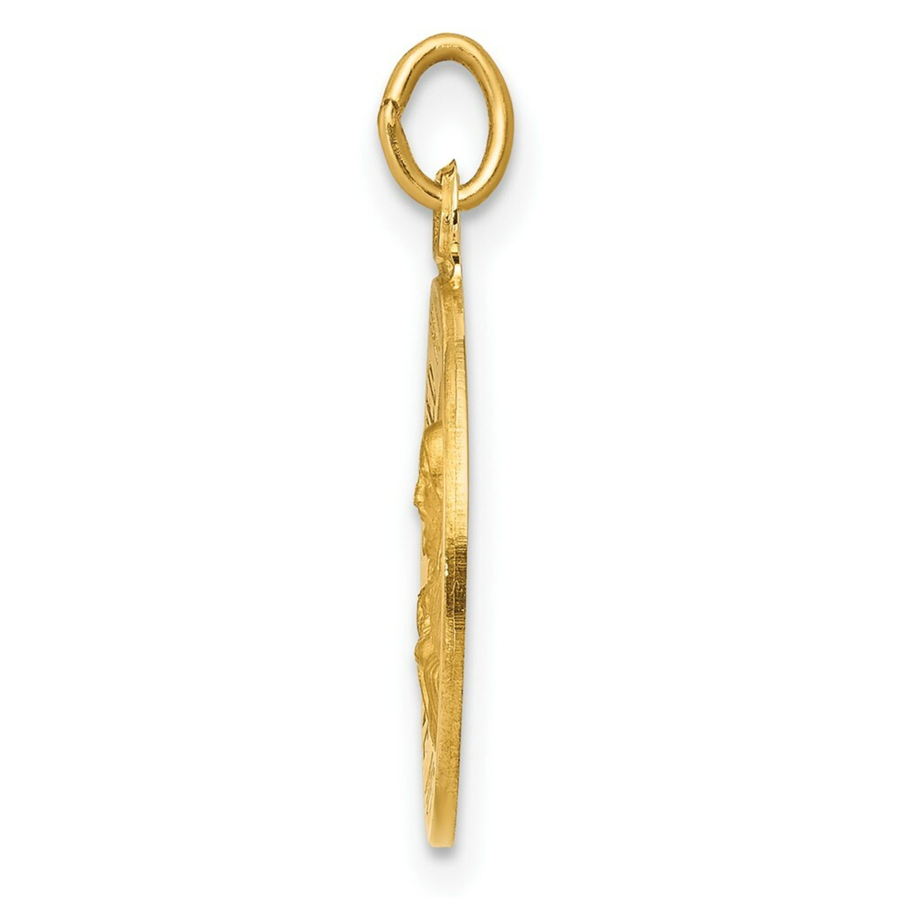 14K Yellow Gold Sacred Heart of Jesus Medal Charm - (A98-627)