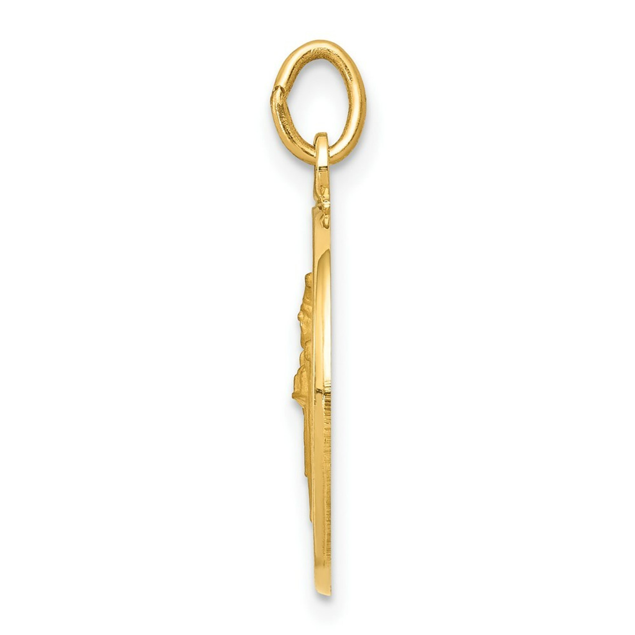 14K Yellow Gold Saint Patrick Medal Charm 15mm width - (B11-491)