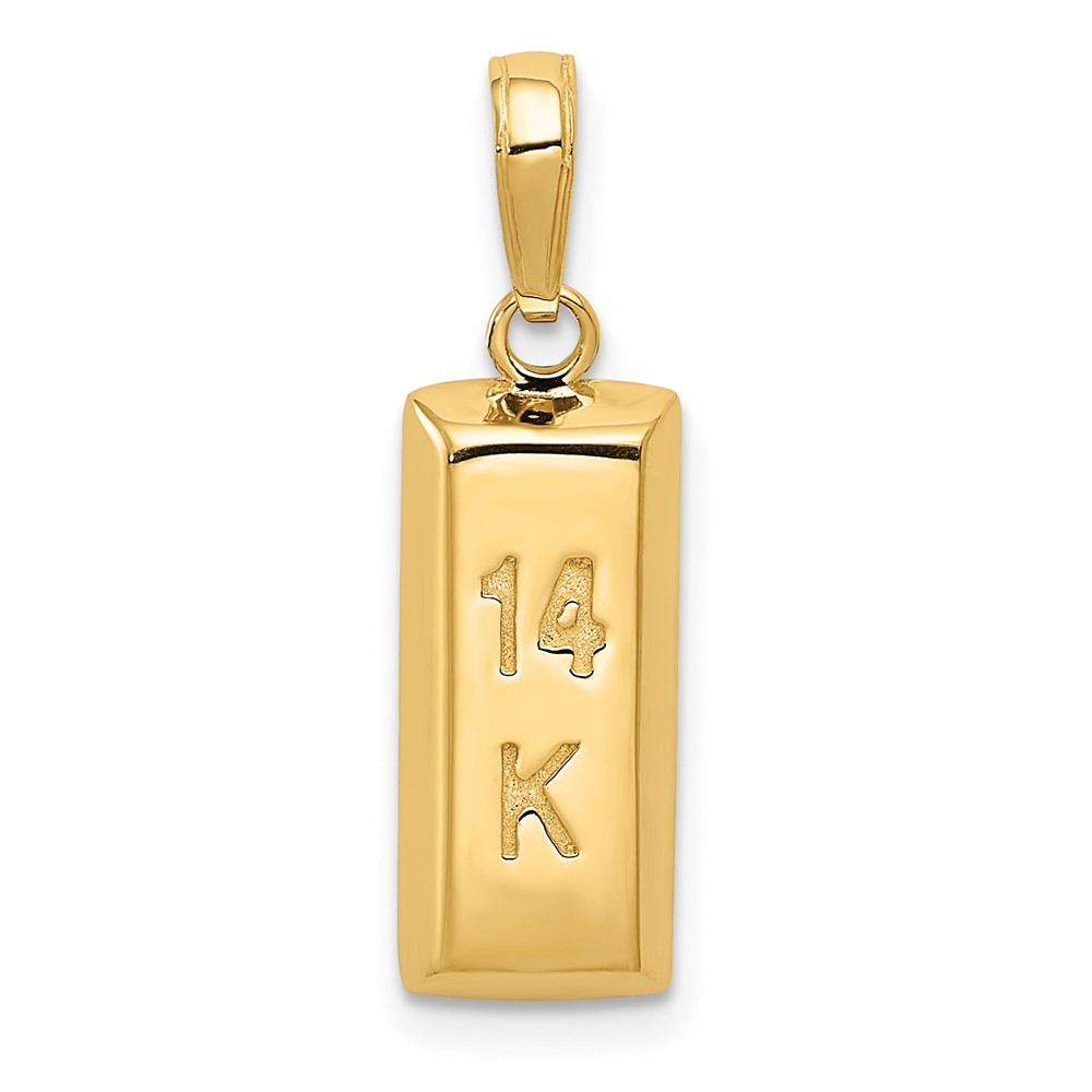 14K タイタック　そろばん　金　地金　遺品整理　アクセサリー　ゴールド 14K Yellow Gold 3-D, 14K Yellow Gold Bar Pendant - (A83-201) - Roy