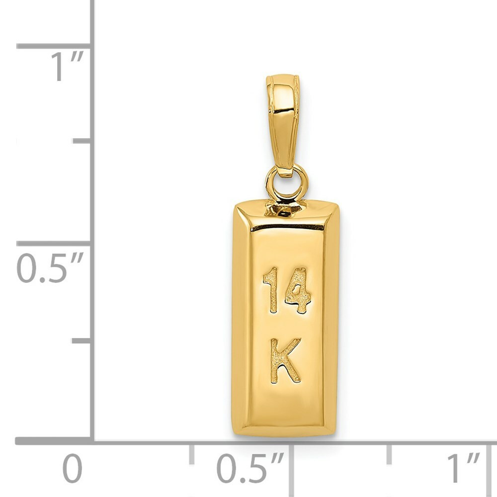 14K Yellow Gold 3-D, 14K Yellow Gold Bar Pendant - (A83-201) - Roy
