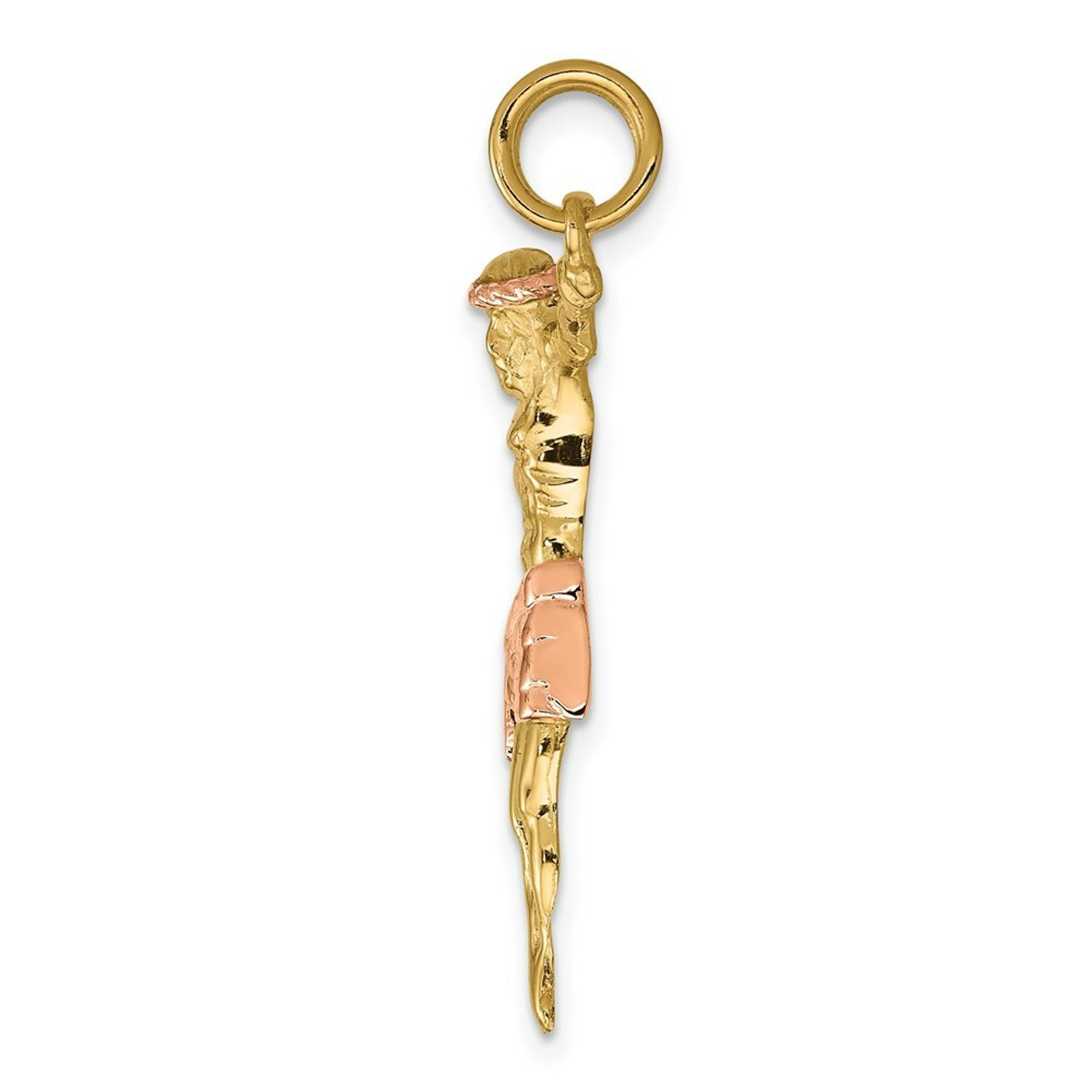 14K Two-tone Gold Rose Corpus Pendant - (A83-515)