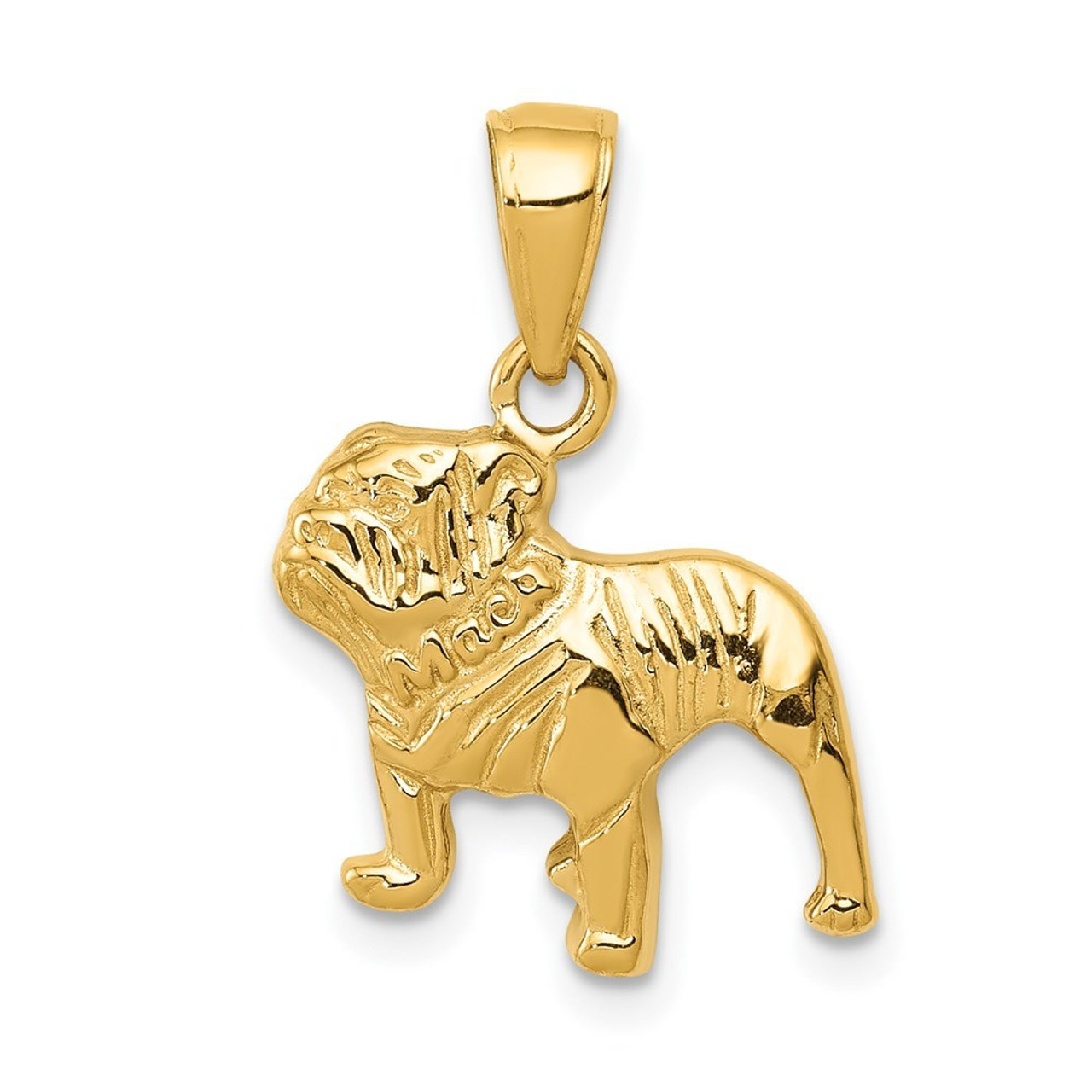 14K Yellow Gold Bulldog Pendant - (A84-830) - Roy Rose Jewelry