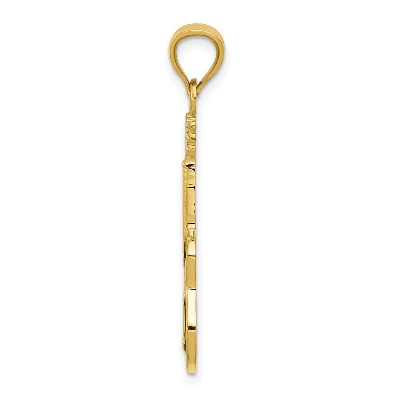 14K Yellow Gold Enameled Guitar Pendant - (A84-841)