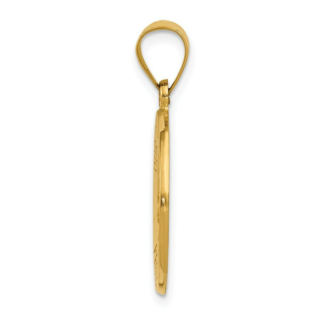 14K Yellow Gold Guardian Angel Medal Pendant - (A97-924)