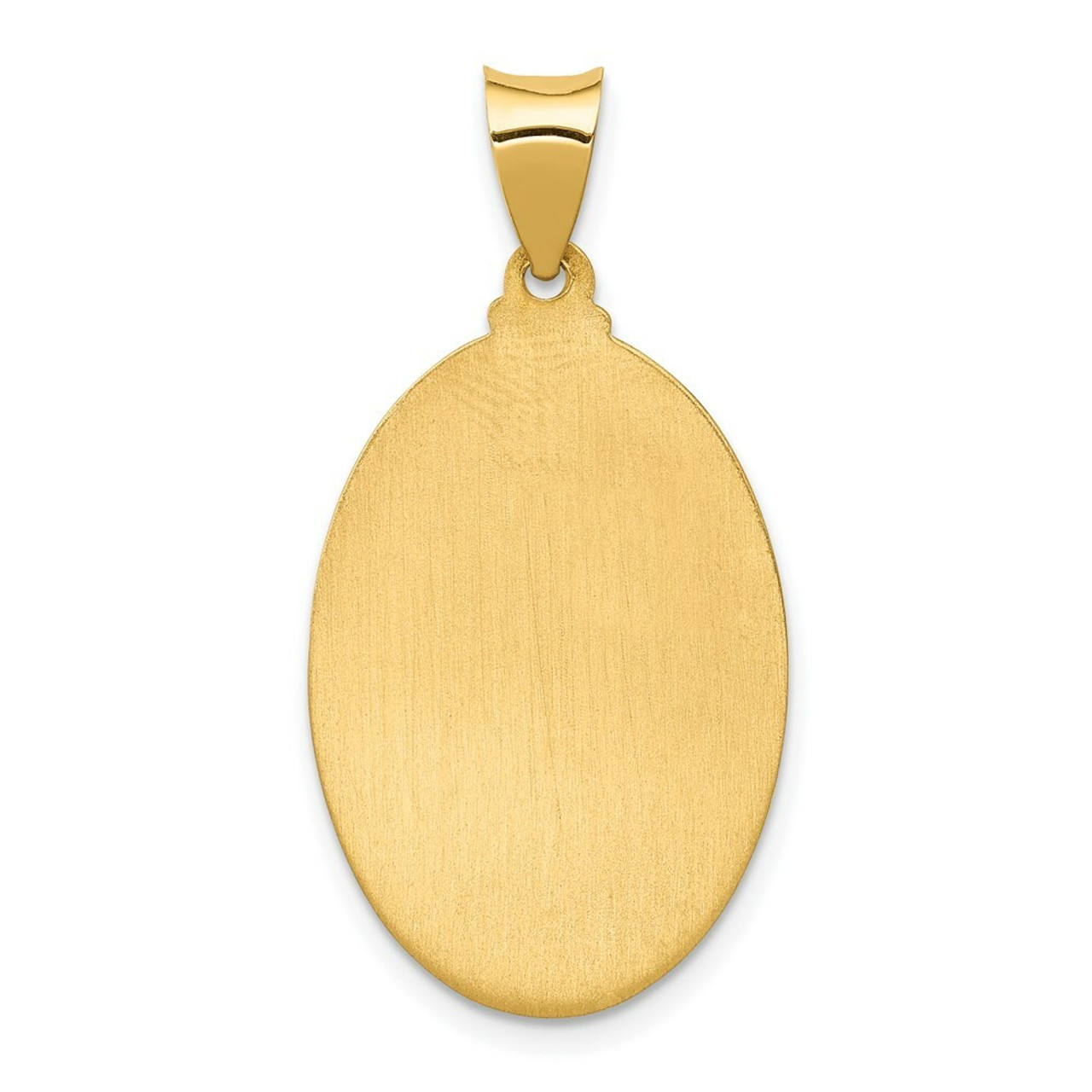 14K Yellow Gold Polished and Satin St. Anthony Medal Pendant 15mm width - (B11-164)