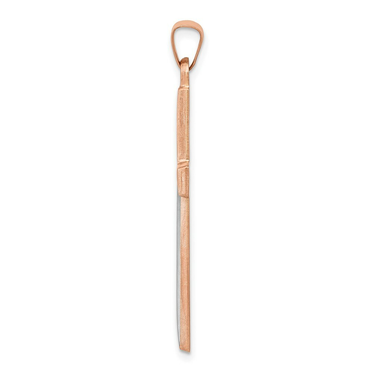 14K Rose Gold Rhodium Cross Pendant - (B11-179)