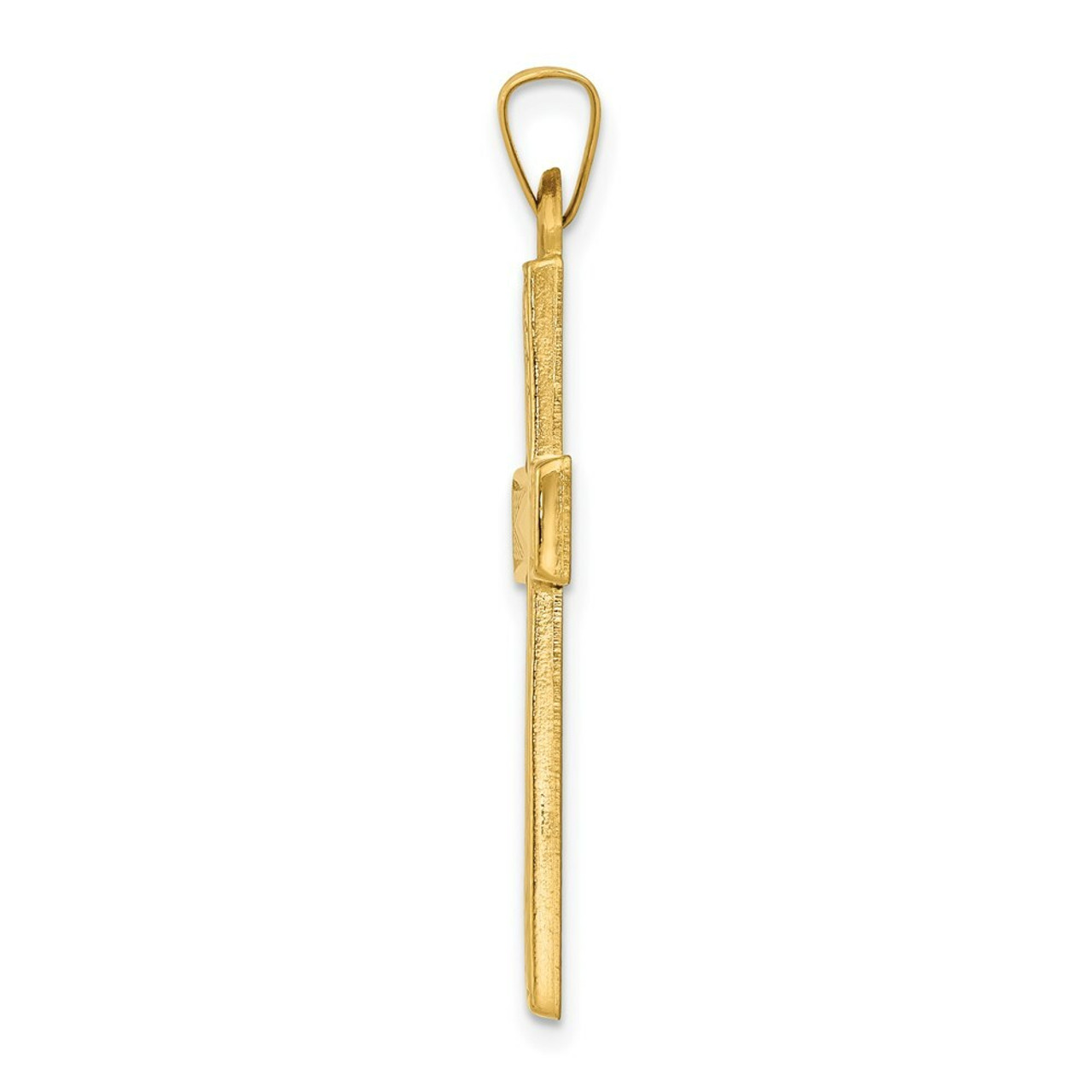 14K Yellow Gold Polished Latin Cross Pendant mm length - (B11-257)