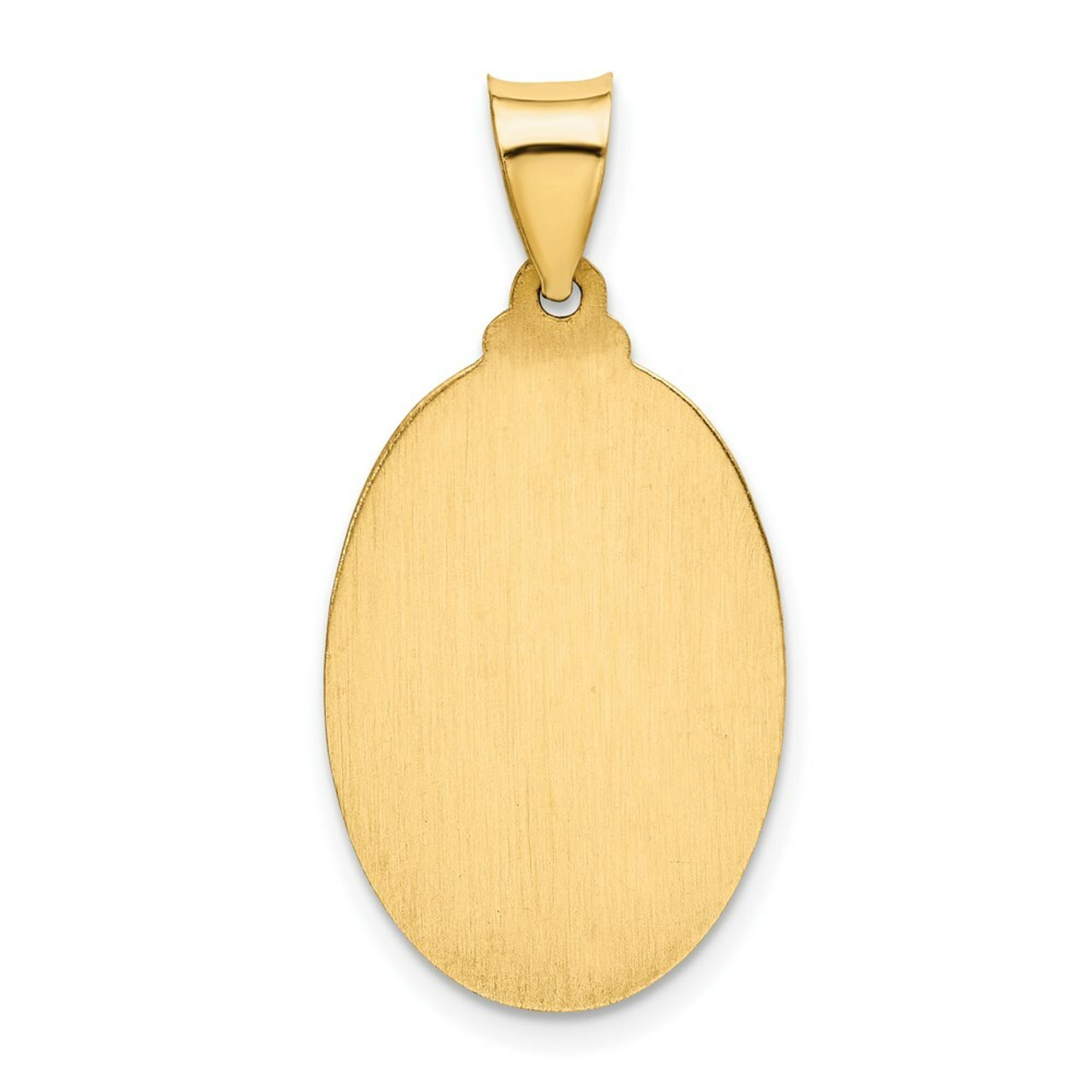 14K Yellow Gold Polished and Satin Saint Christopher Medal Pendant 15mm width - (B11-346)