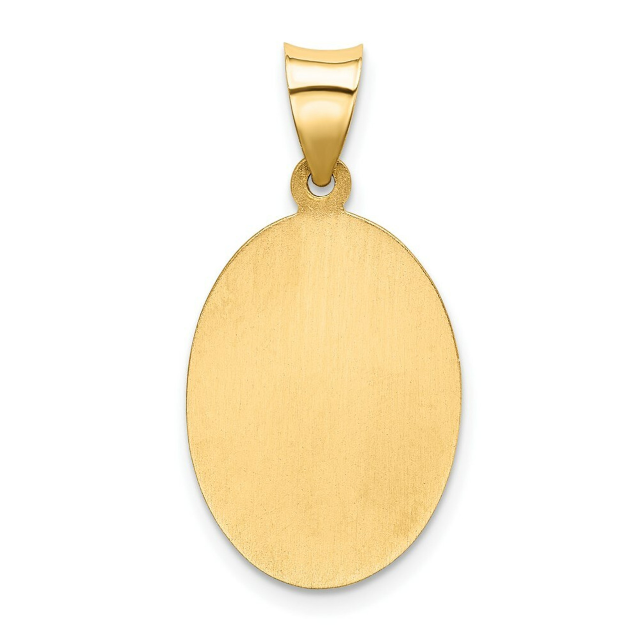 14K Yellow Gold Polished and Satin Saint Christopher Medal Pendant 14mm width - (B11-355)