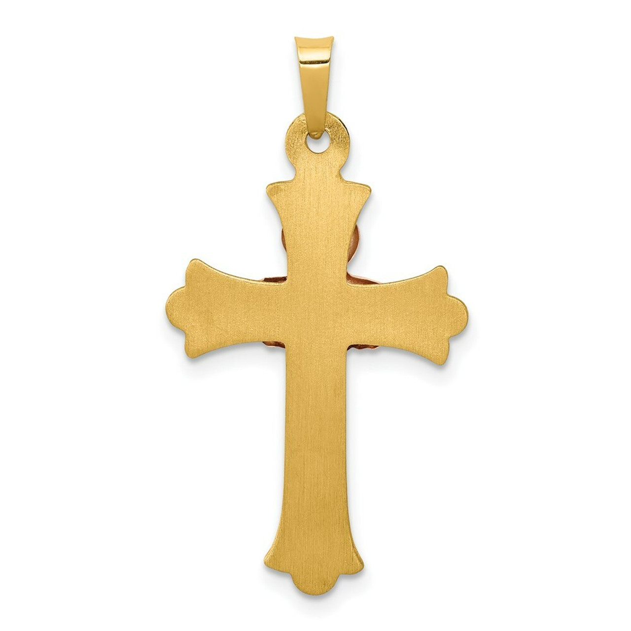14K Two-tone Gold Claddagh Cross Pendant 34mm length - (B11-515)