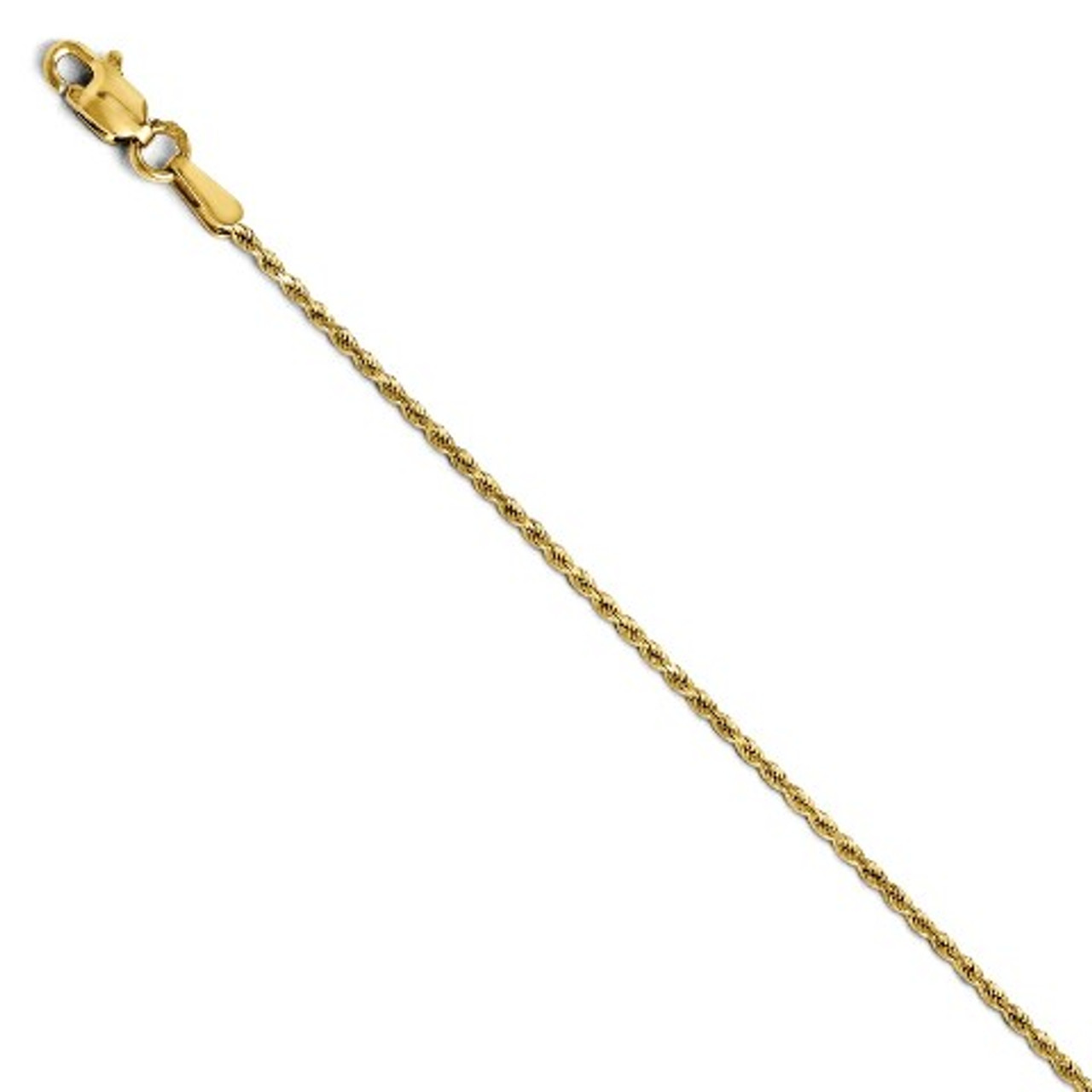 Leslies 14K Yellow Gold 1.3mm Diamond Cut Rope Chain Anklet Bracelet - Length 9'' inches - (C64-221)