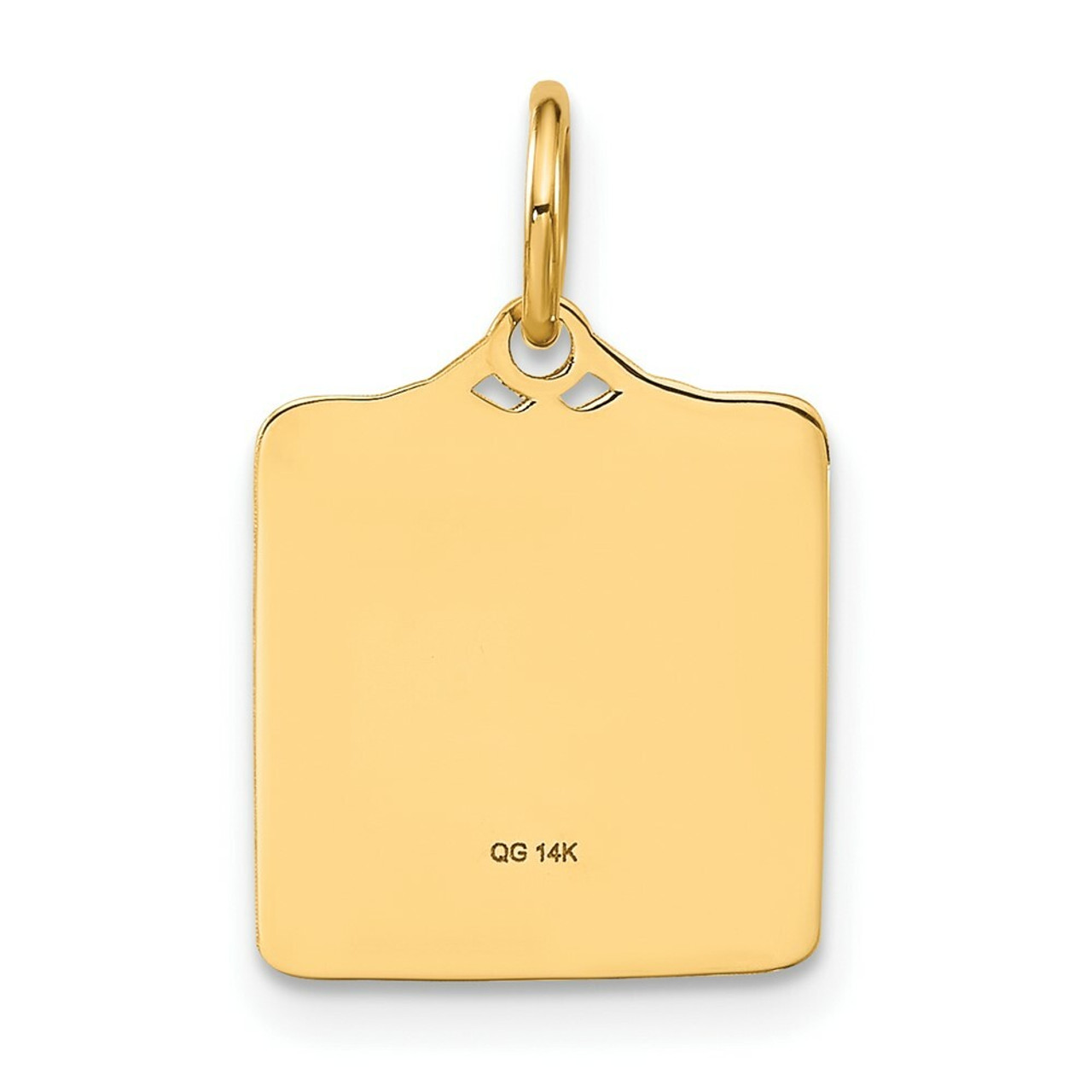 14K Yellow Gold Enameled Pink Engravable Birth Certificate Charm - (A82-461)