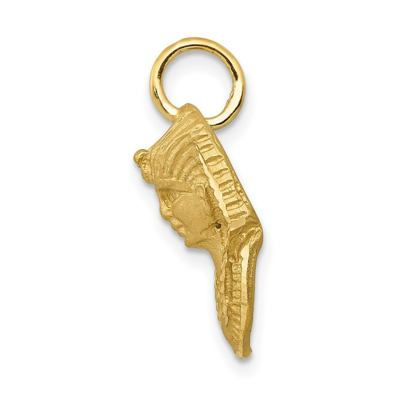 14K Yellow Gold Satin Diamond-cut King Tut Charm - (A82-938)