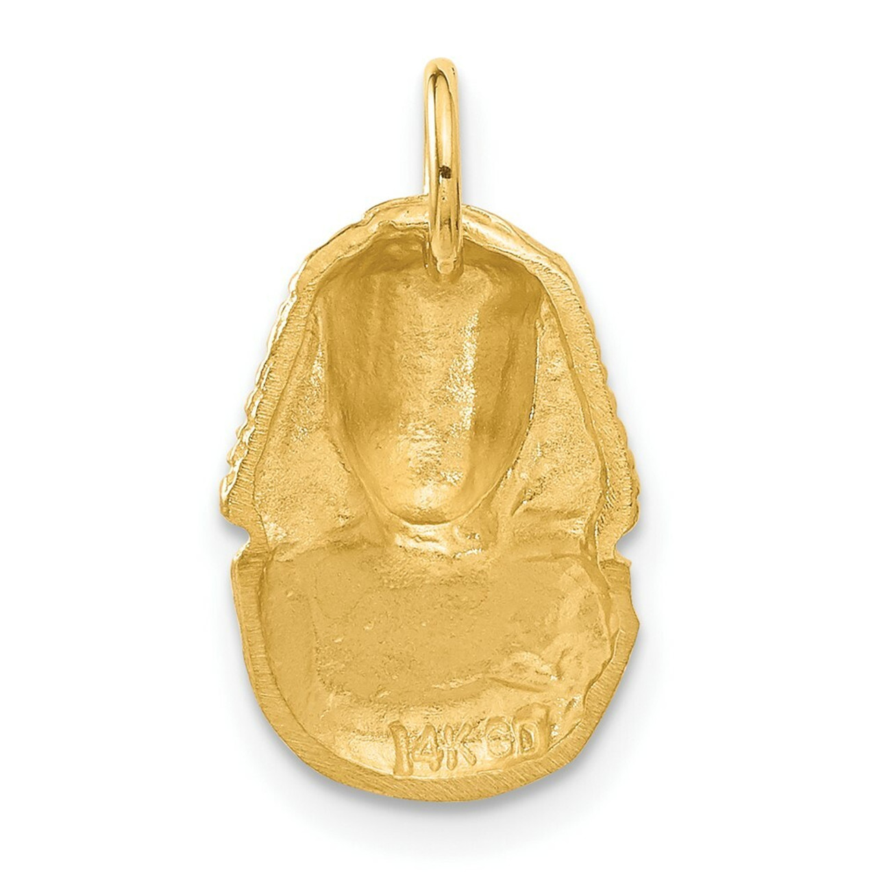 14K Yellow Gold Satin Diamond-cut King Tut Charm - (A82-938)