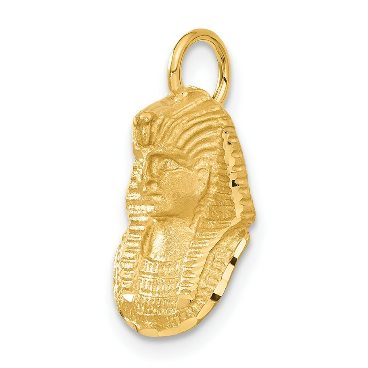 14K Yellow Gold Satin Diamond-cut King Tut Charm - (A82-938)