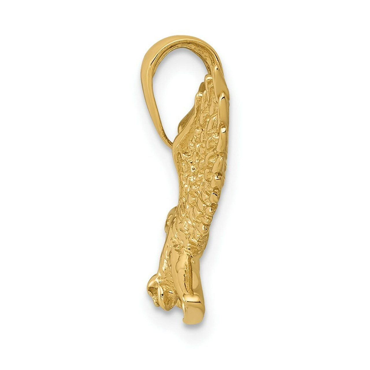 14K Yellow Gold Solid Polished Eagle Pendant - (A83-467)
