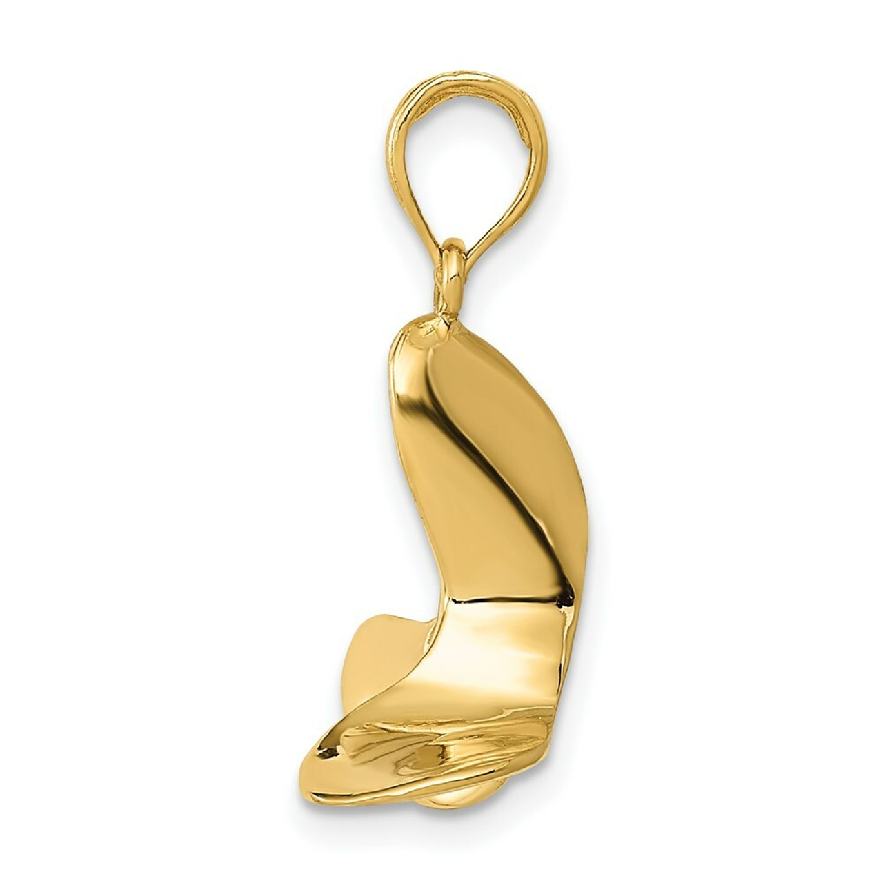 14K Yellow Gold Polished 3-Dimensional Propeller Pendant - (A83-498)