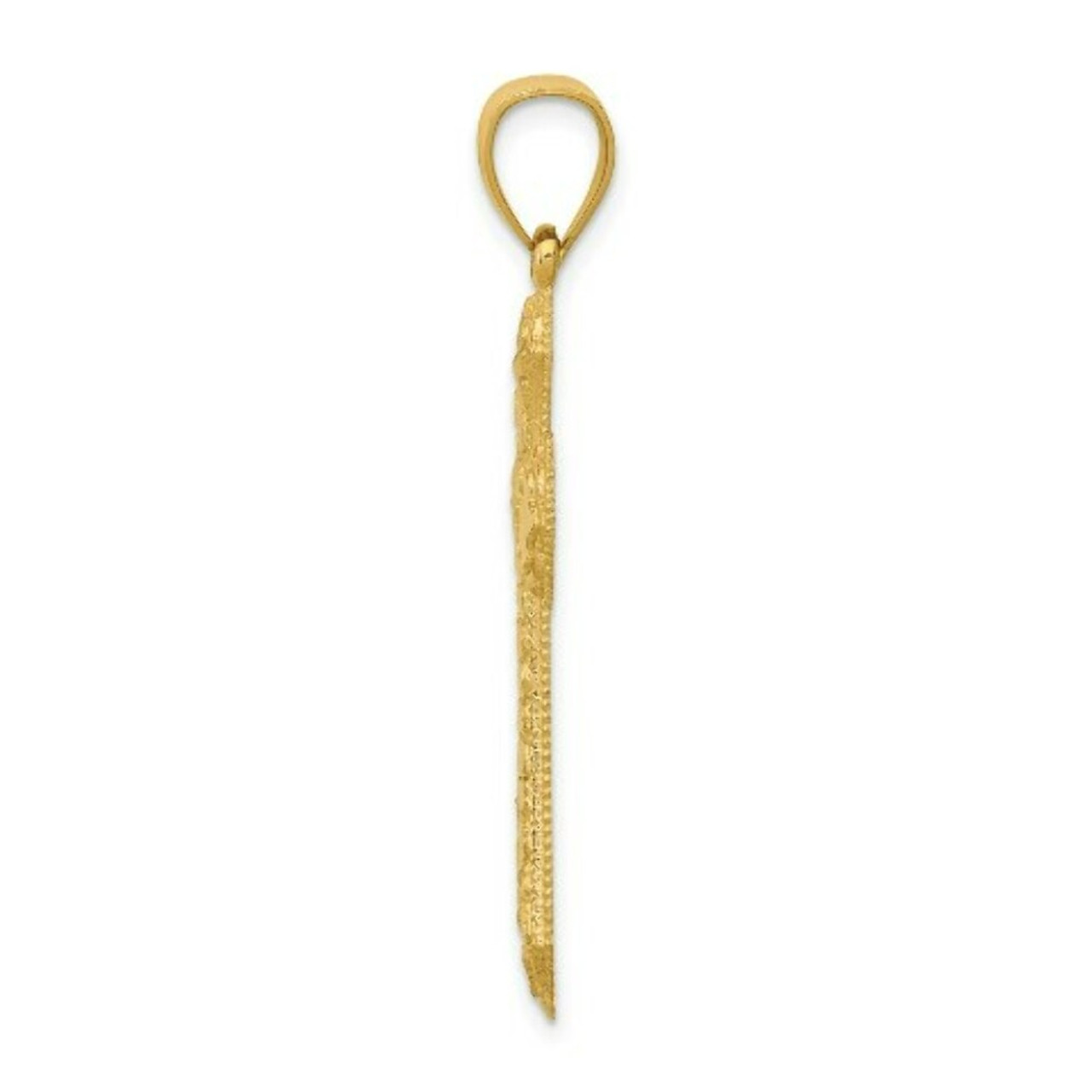 14k Yellow Gold Diamond-cut Budded Cross Pendant - (A85-609)