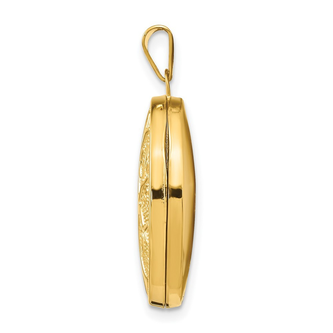 14K Yellow Gold 21x16mm Oval Tree Locket - (A99-218)