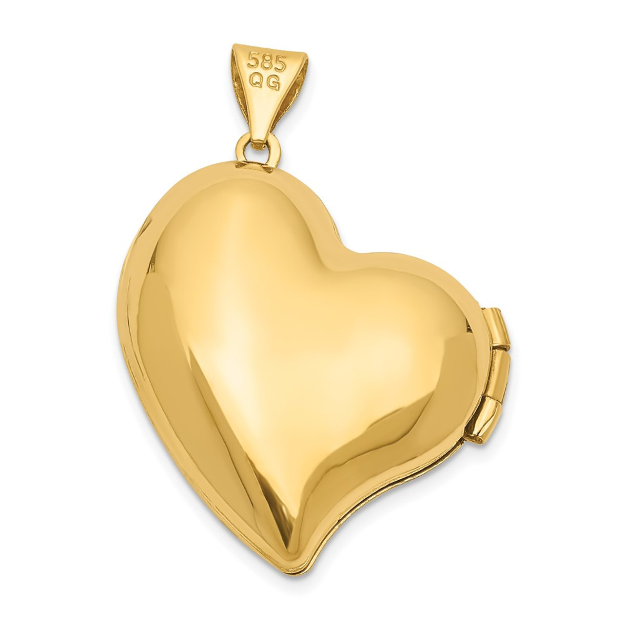14K Yellow Gold Fancy Heart Locket 20x20mm - (A99-600)