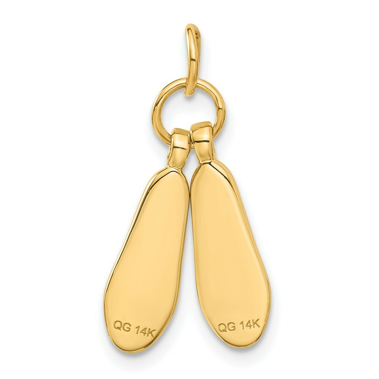 14K Yellow Gold Ballet Slippers Charm - (A82-506)