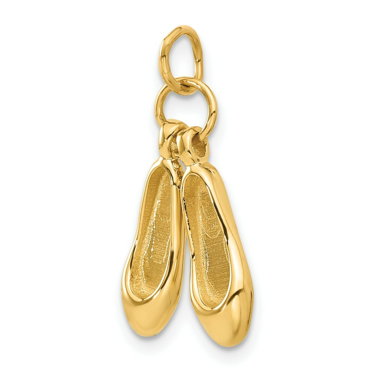 14K Yellow Gold Ballet Slippers Charm - (A82-506)