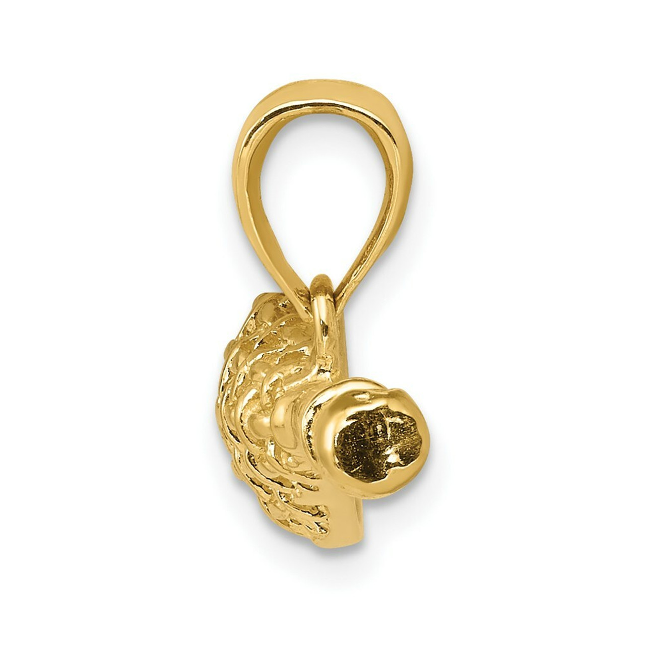 14K Yellow Gold Solid Polished 3-Dimensional LaCrosse Stick Pendant - (A83-299)