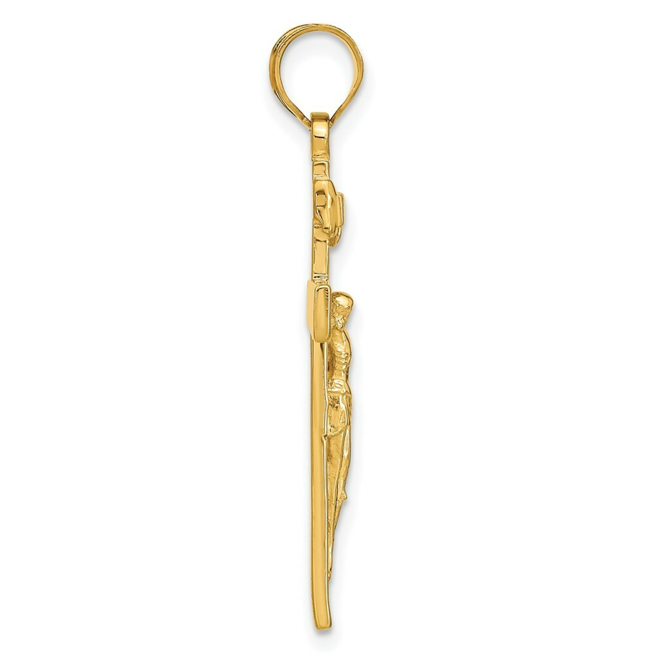 14K Yellow Gold INRI Crucifix Pendant - (A86-740)