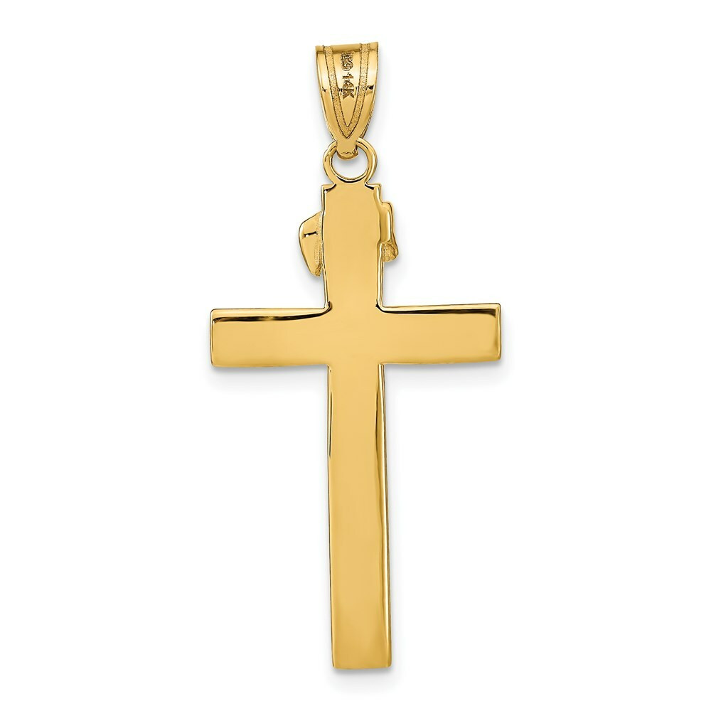 14K Yellow Gold INRI Crucifix Pendant - (A86-740) - Roy Rose Jewelry